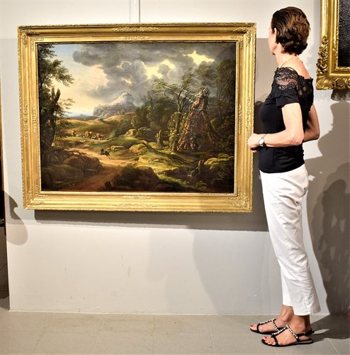 "Landscape with shepherd and herds" (The arrival of the storm)
